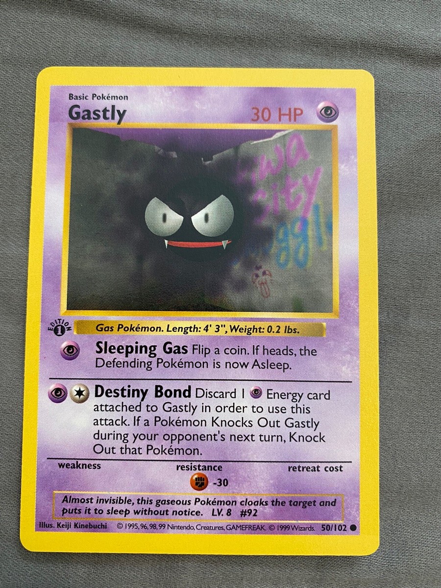 Gastly 50/102 1ST EDITION Base Set SHADOWLESS Pokemon Card MINT | eBay