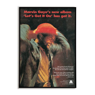 Marvin Gaye Let's Get It On Poster | Retro 70s Soul Music Promo