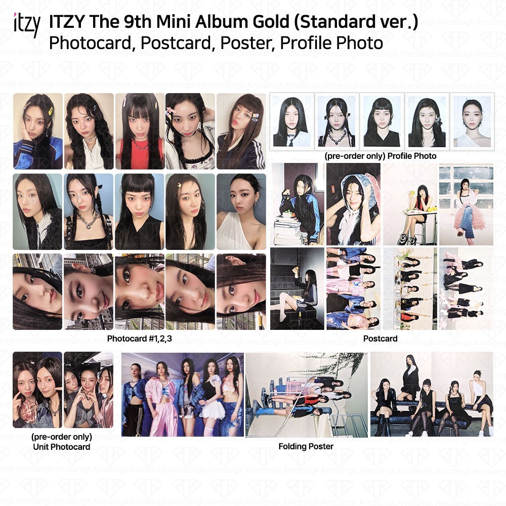 ITZY 9th Mini Album GOLD Standard ver Official Photocard Postcard