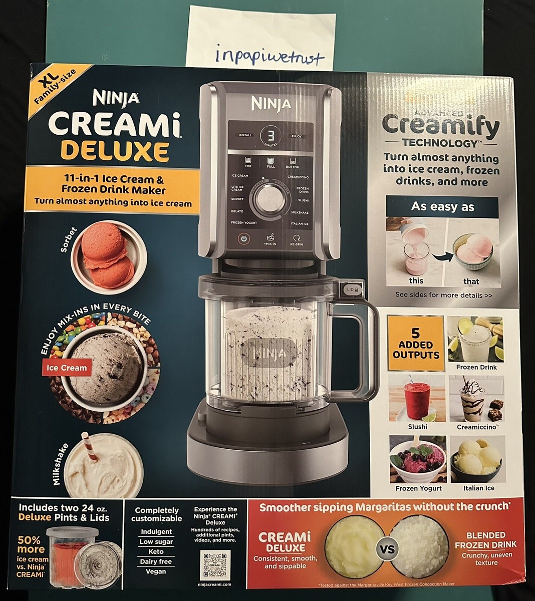NINJA CREAMi Deluxe 11-in-1 Ice Cream Maker NC501 TikTok Sealed