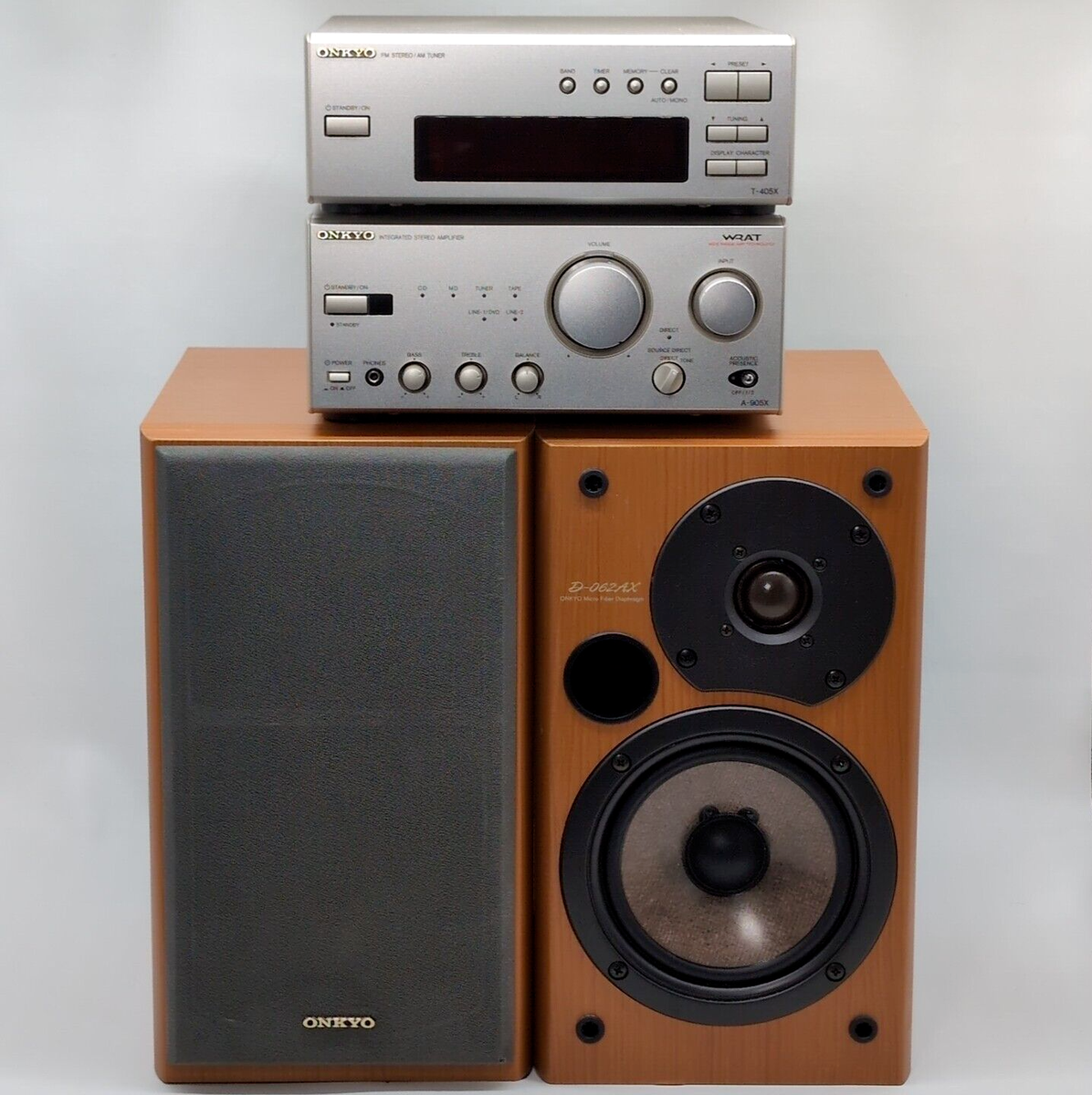 Onkyo D-062AX 2-Way Speakers T-405X Tuner A-905X Stereo Amplifier
