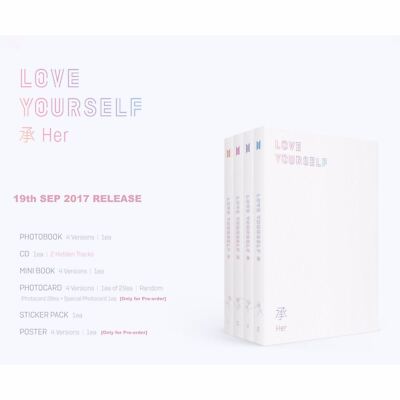 BTS Love Yourself 承 HER 5th Mini Album O Ver. CD+Photobook+