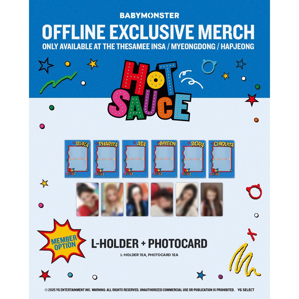 BABYMONSTER HOT SAUCE MINI L-HOLDER+PHOTOCARD + Tracking Number | eBay