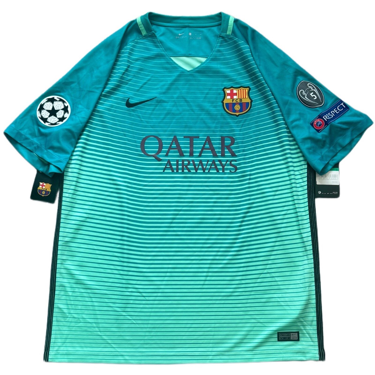 2016/17 Barcelona Third Jersey #10 Messi XL Nike Champions League