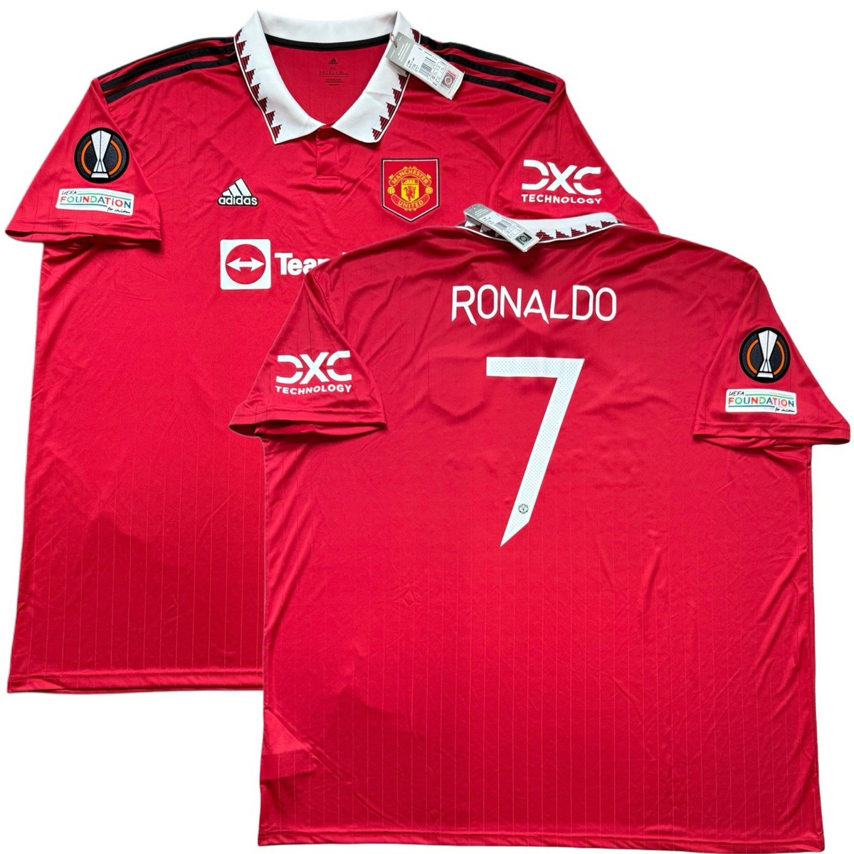 2022/23 Manchester United Home Europa League Jersey #7 Ronaldo 4XL