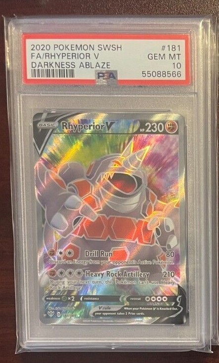 2020 Pokemon Swsh Darkness Ablaze Rhyperior V 181 FA PSA 10 Gem