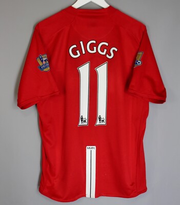 MANCHESTER UNITED 2007/2008 #11 GIGGS SOCCER FOOTBALL SHIRT JERSEY