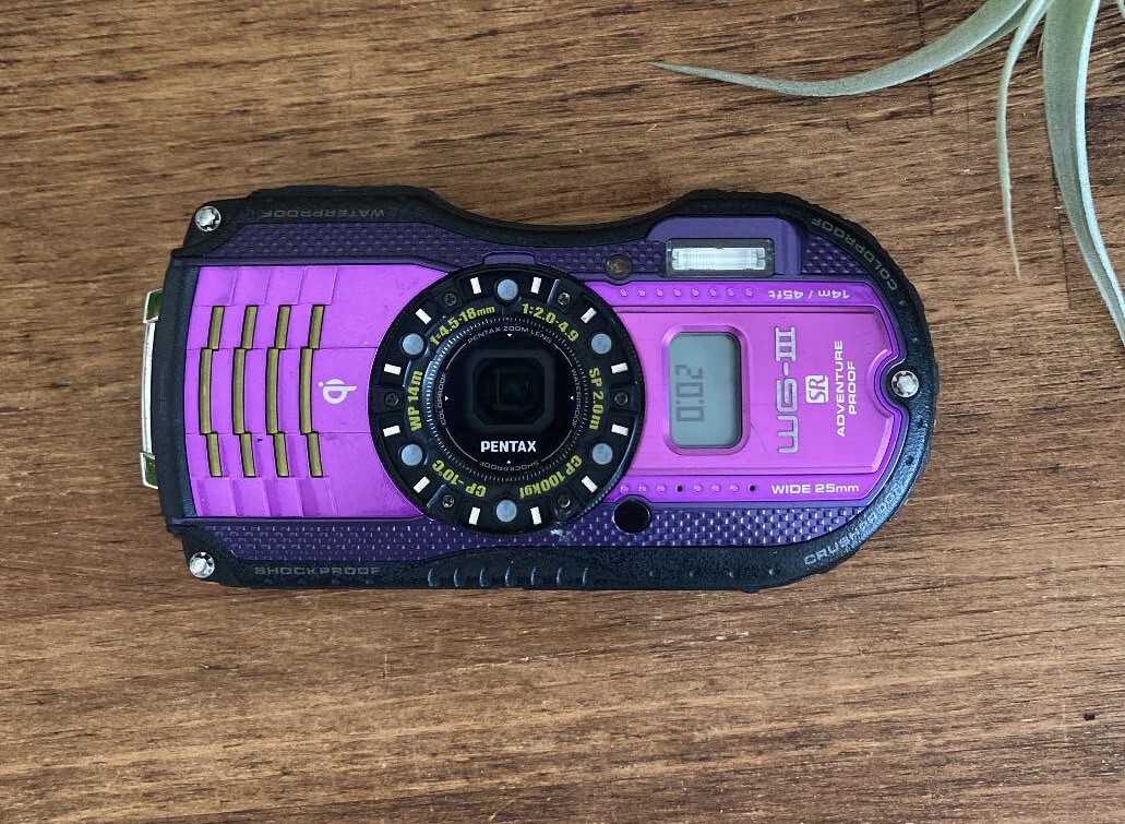 Pentax Optio Wg-3 GPS Purple Waterproof 14m Compact Digital Camera