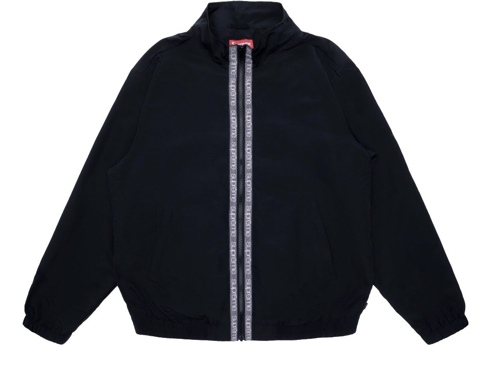 BRAND NEW SUPREME CLASSIC LOGO TAPING TRACK JACKET SS18 BLACK
