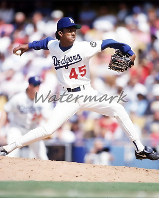 MLB Los Angeles Dodgers Rookie Pitcher Pedro Martinez Game Action