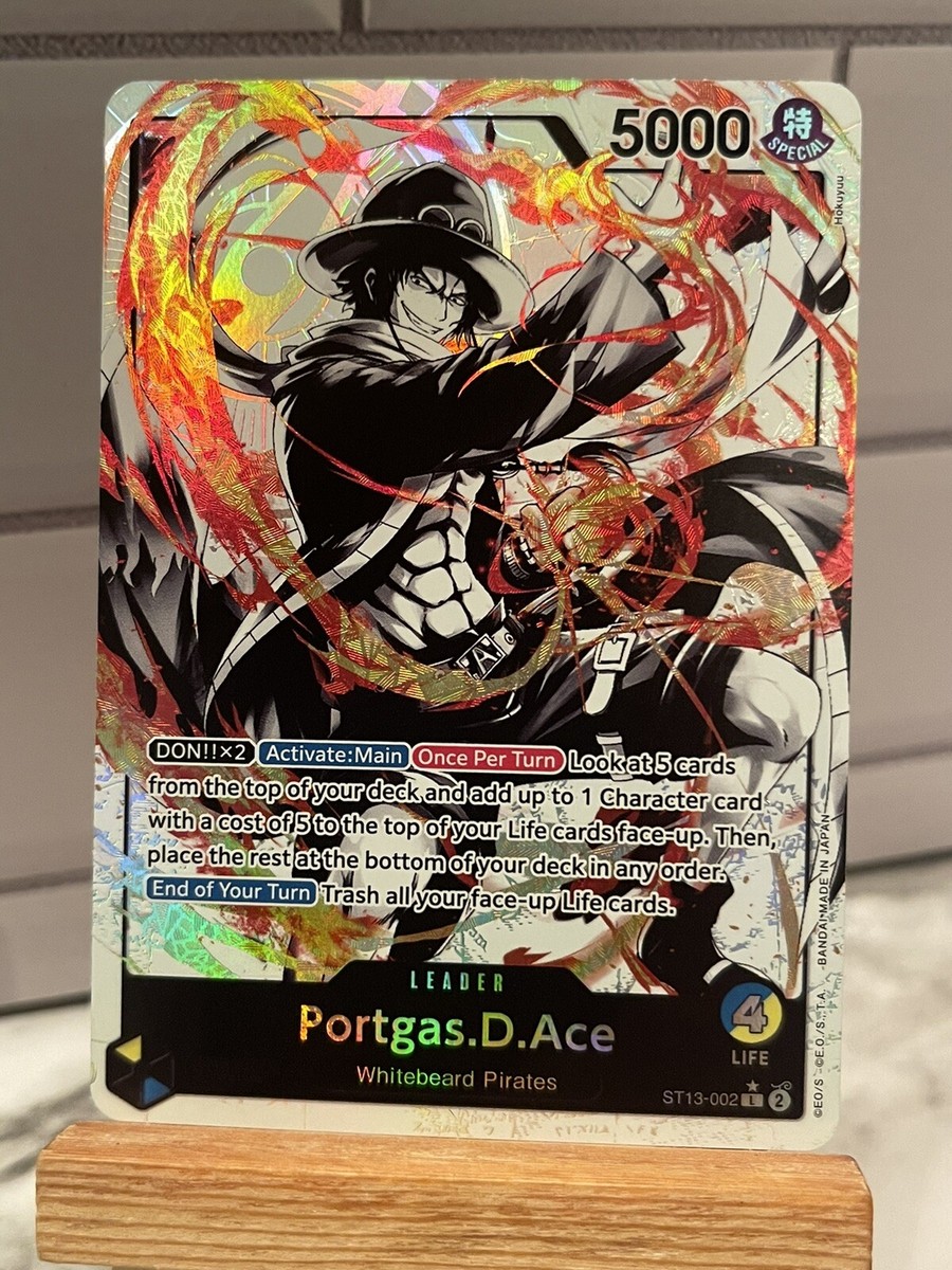 One Piece Card Game Portgas D Ace ST13-002 Alt Art Leader The