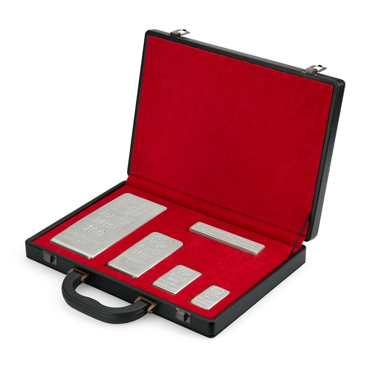 Set of 5 Bars - Jersey Mint .999 Fine Silver with Case Total