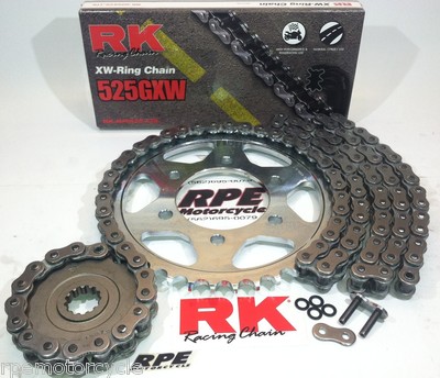 2011-2015 KAWASAKI ZX10R ZX-10 ZX10 RK 525 GXW SILVER CHAIN AND