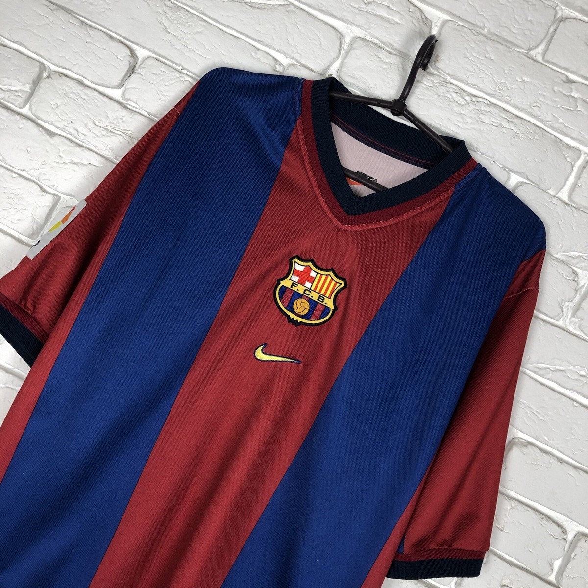FC Barcelona #7 Figo 1998 1999 home jersey vintage nike Size L