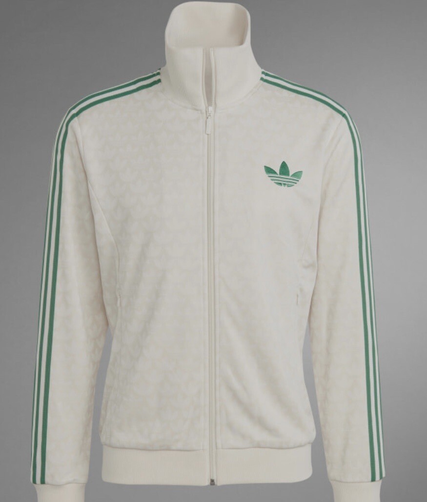 Adidas Adicolor 70s Monogram Track Jacket Wonder White Green Mens