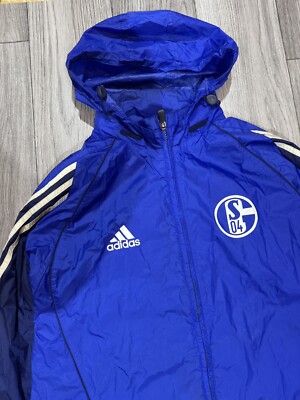 2006 2007 FC Schalke 04 Adidas Windbreaker Jacket Blue S04 Size 38