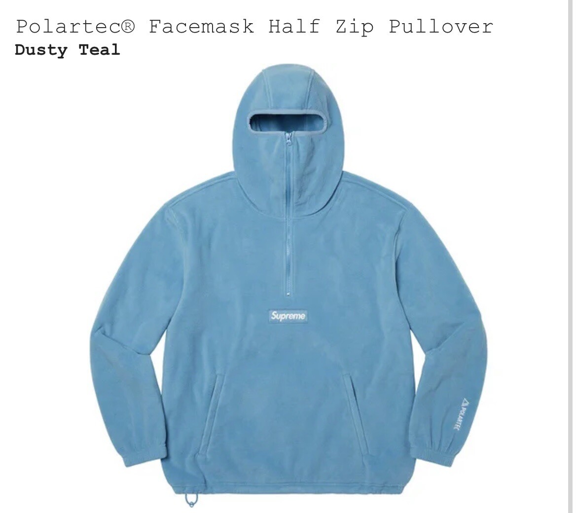 Supreme/Polartec Half Zip Facemask Pullover Blue M - *ORDER