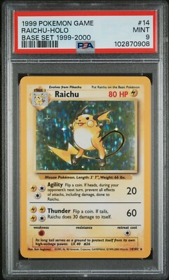 PSA 9 - Pokemon Base Set Raichu - 4th Print - 1999-2000 - Uk print