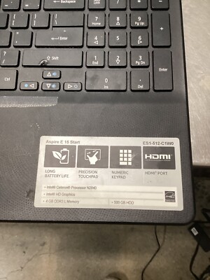 Acer ES1-512 MS2394 15.6 inch 4GB RAM, 500GB HDD Intel Celeron