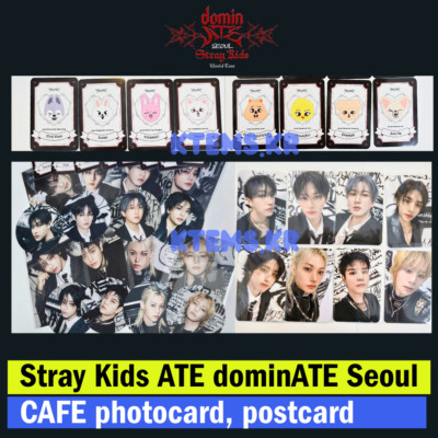 Stray Kids DominATE SEOUL pop up CAFE photocard SKZOO postcard