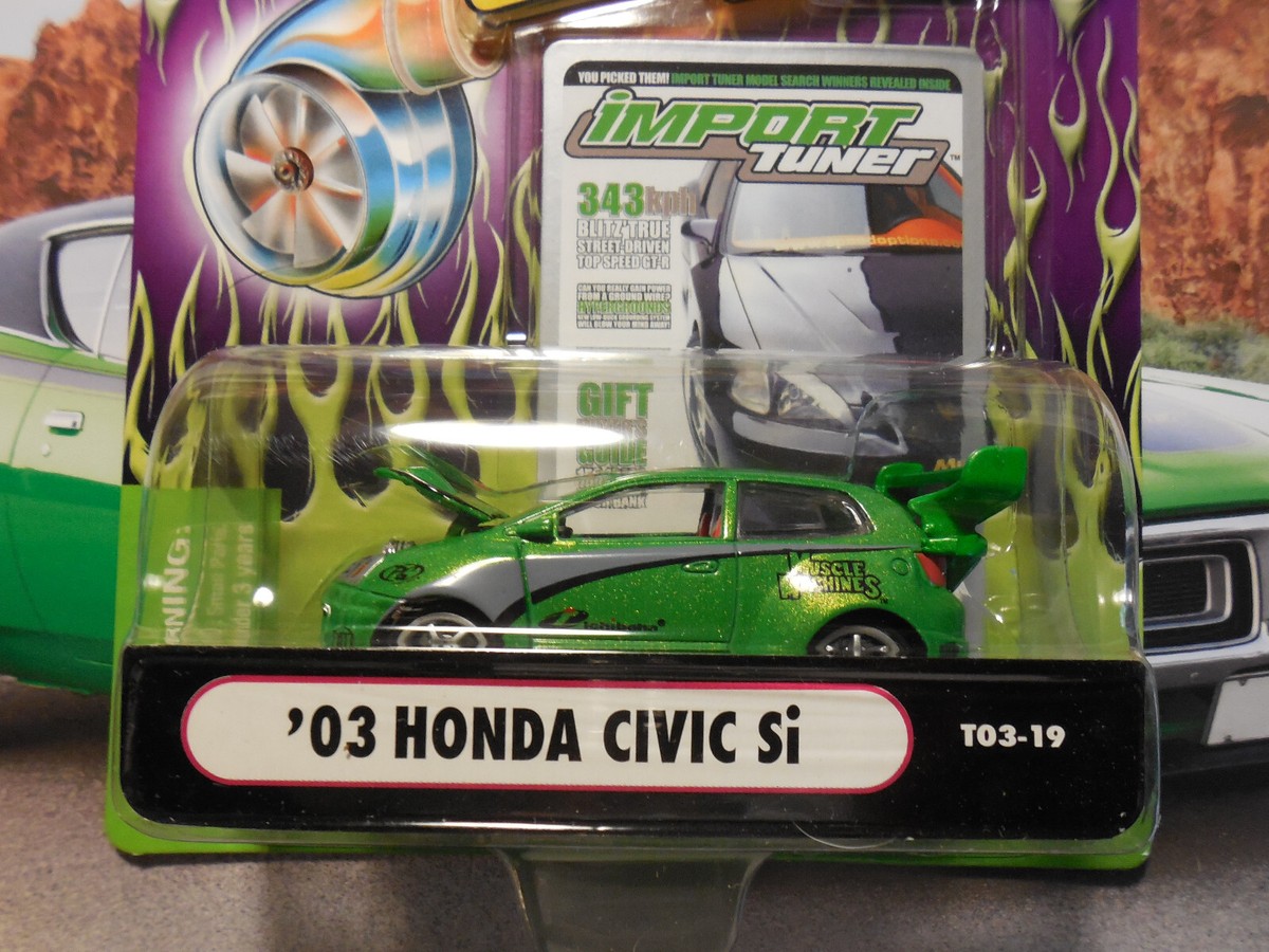 Muscle Machines Import Tuner 2003 Honda Civic Si GREEN 1:64 JDM