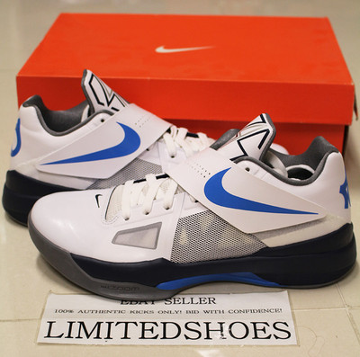NIKE ZOOM KD IV 4 OKC HOME WHITE PHOTO BLUE 473679-100 nerf