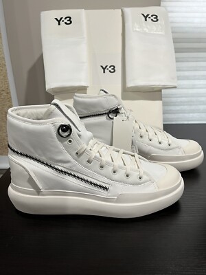 New Y-3 Yohji Yamamoto Ajatu Court High White Sneakers MEN'S 9.5