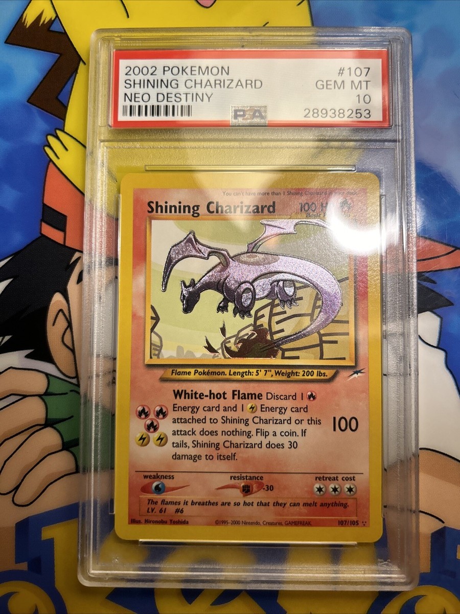 POKEMON PSA 10 GEM MINT SHINING CHARIZARD 107/105 NEO DESTINY | eBay