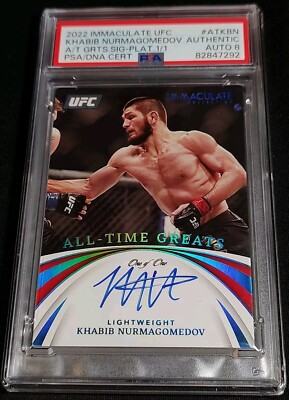 TRUE 1/1 ON CARD AUTO KHABIB NURMAGOMEDOV 🚨PSA 8 2022 Immaculate