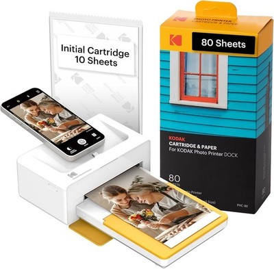 KODAK Dock Plus 4PASS Instant Photo Printer (4x6 inches) + 90