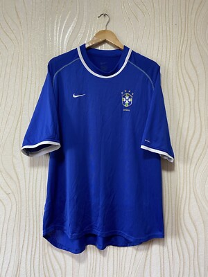 BRASIL 2000 2002 AWAY FOOTBALL SHIRT SOCCER JERSEY NIKE sz L MEN