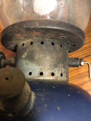 Rare Antique 1930s Coleman Lantern Blue On Blue Model 243-A