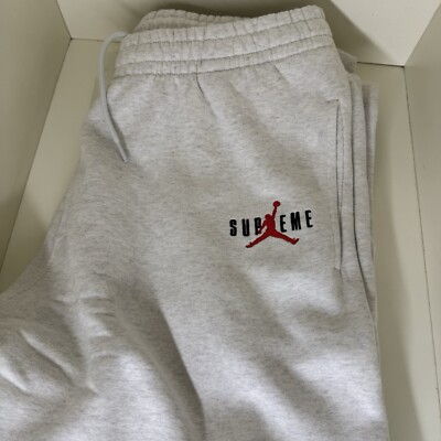 Supreme Jordan Sweatpants Large Joggers Ash Grey | eBay UK