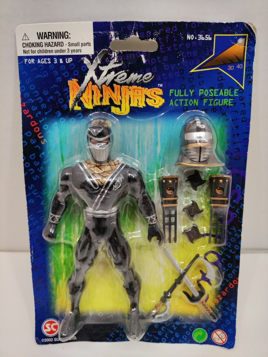 VTG Sunco Xtreme Ninja 2002 Poseable Action Figure Black Gold W
