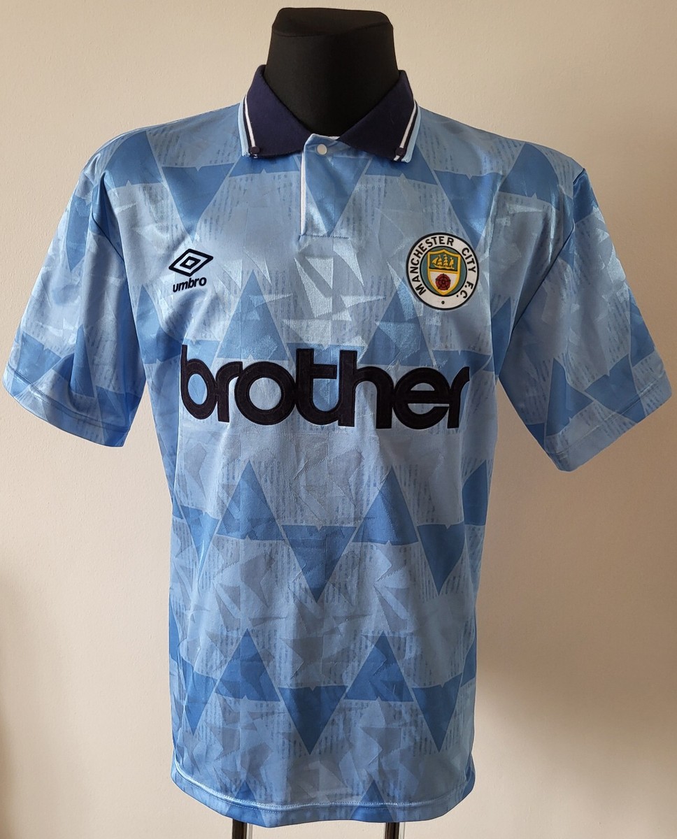 Manchester City 1989 - 1991 Home football Umbro Score Draw shirt