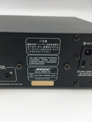 BOSE MDA-12 MD PLAYER RECORDER Bose Operating OKMINIDISC RECORDER