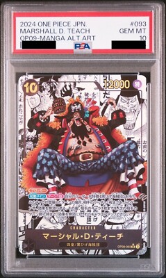 One Piece Card PSA 10 Marshall D Teach Manga Alt Art SR-SP OP09