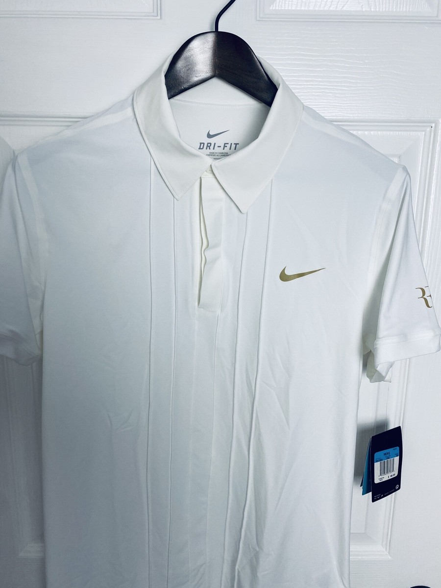 Nike Roger Federer RF 2010 Wimbledon Tennis Polo Shirt Medium Rafa