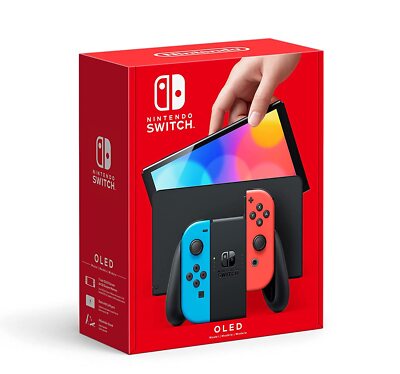 Nintendo Switch OLED with Neon Red & Neon Blue Joy-Con - Japan