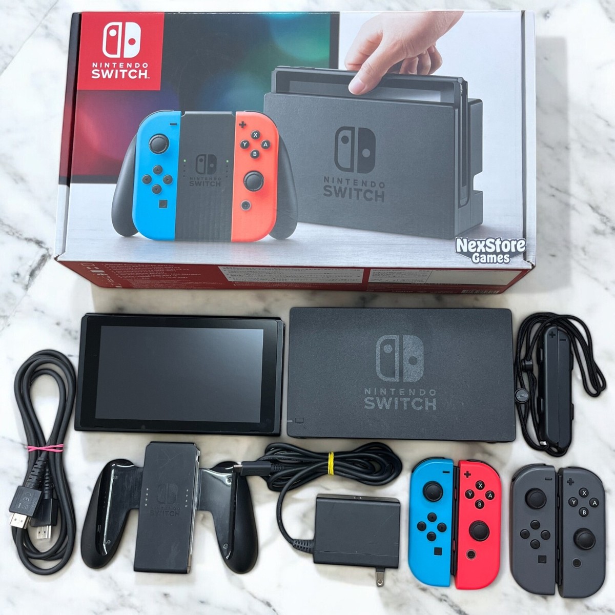 Nintendo Switch Console HAC-001 Joy Con Dock Grip All accessories