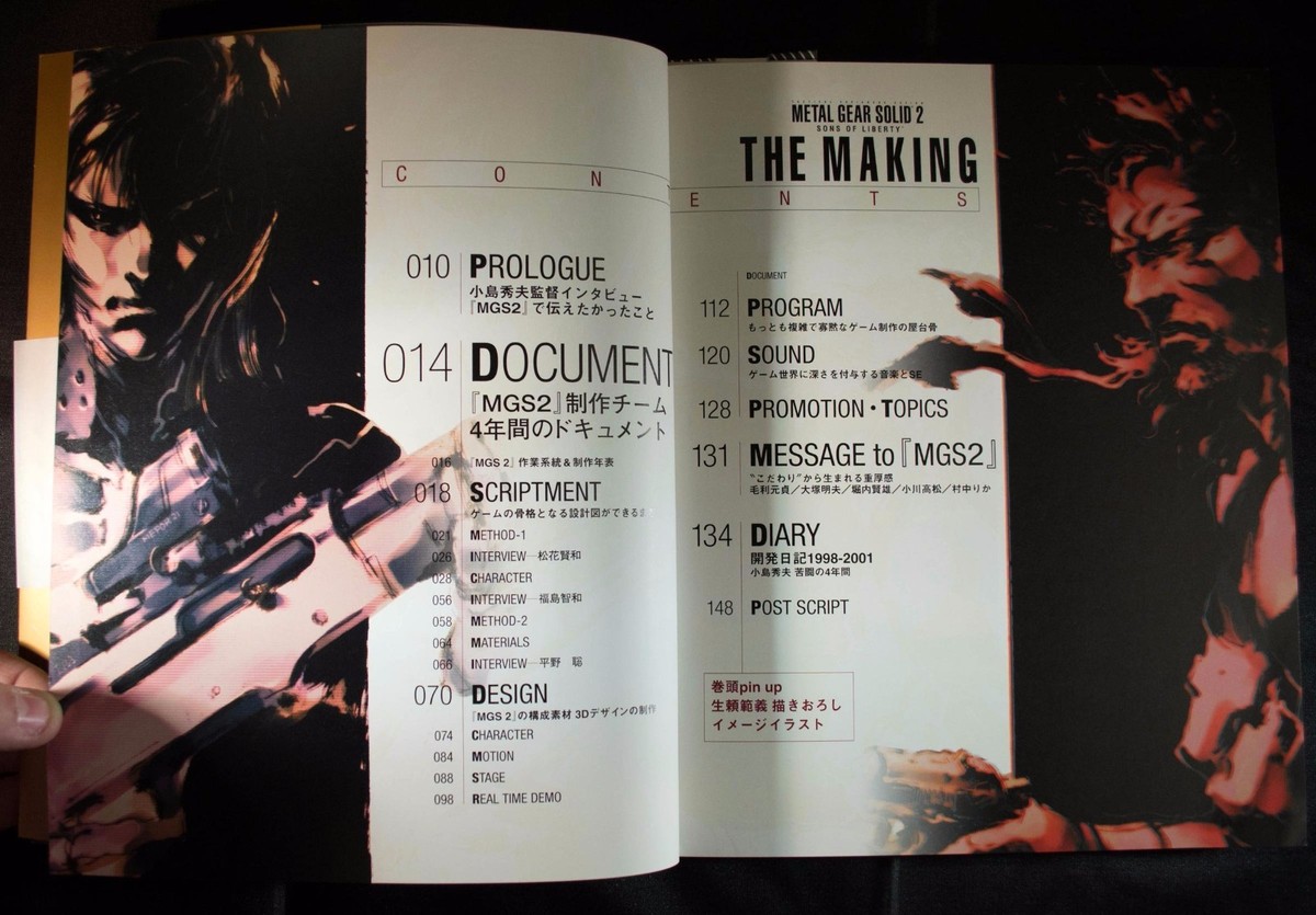 Metal Gear Solid 2 Sons of Liberty The Making Art Book RARE Hideo