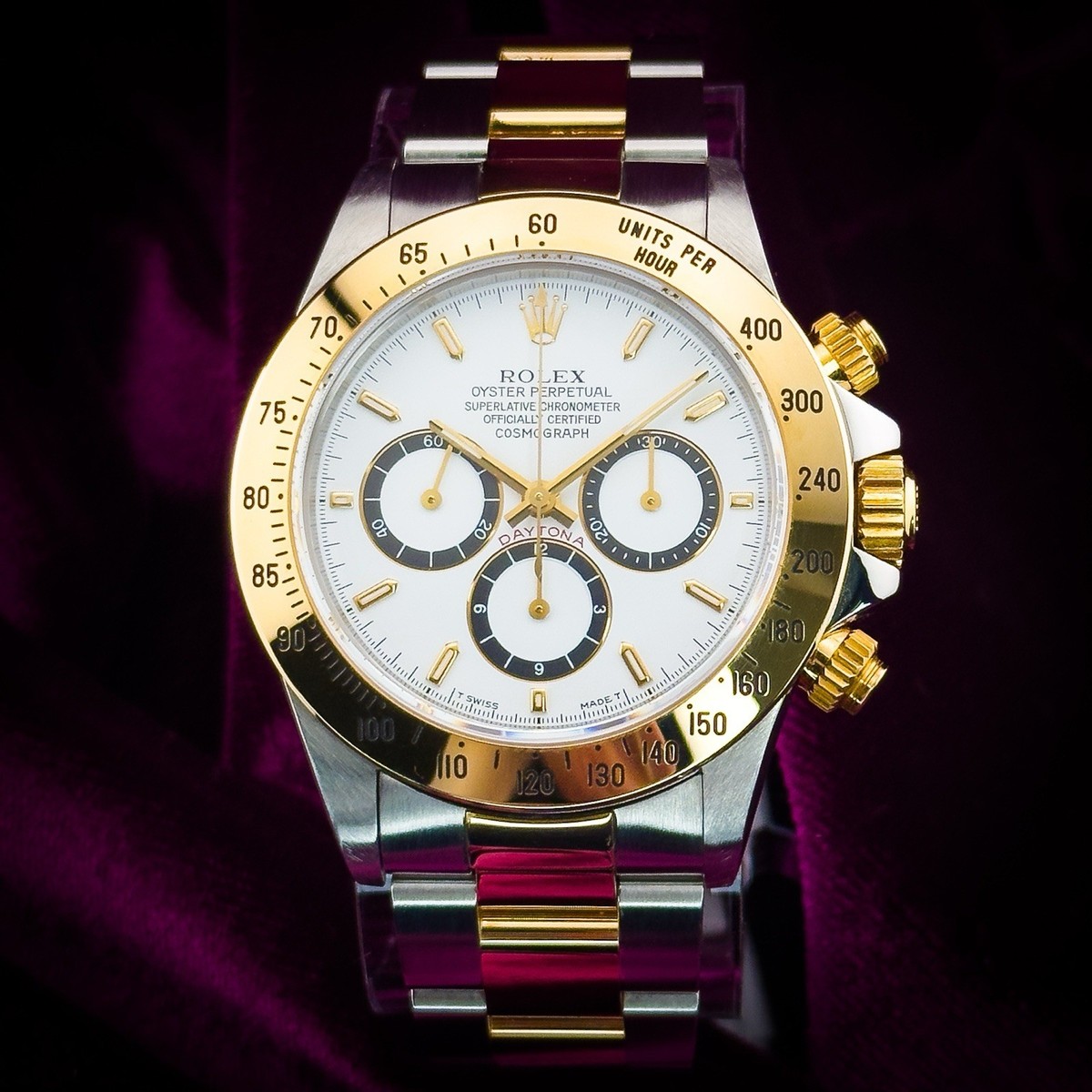 RARE Rolex Zenith Daytona 16523 Two-Tone Steel 18K YG White Dial