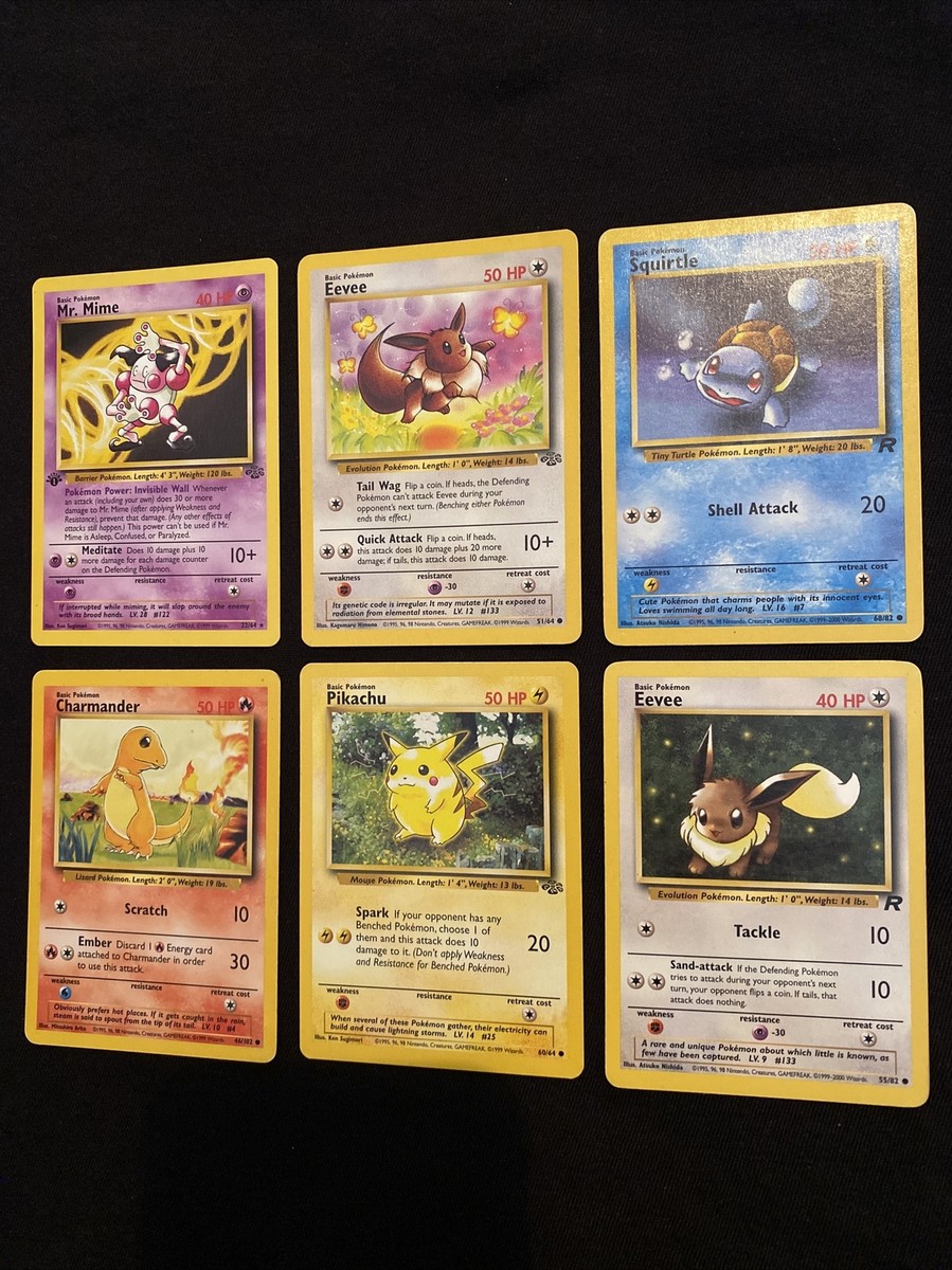 Original Vintage WOTC 1999 Pokémon Cards 1999 Starters Jungle