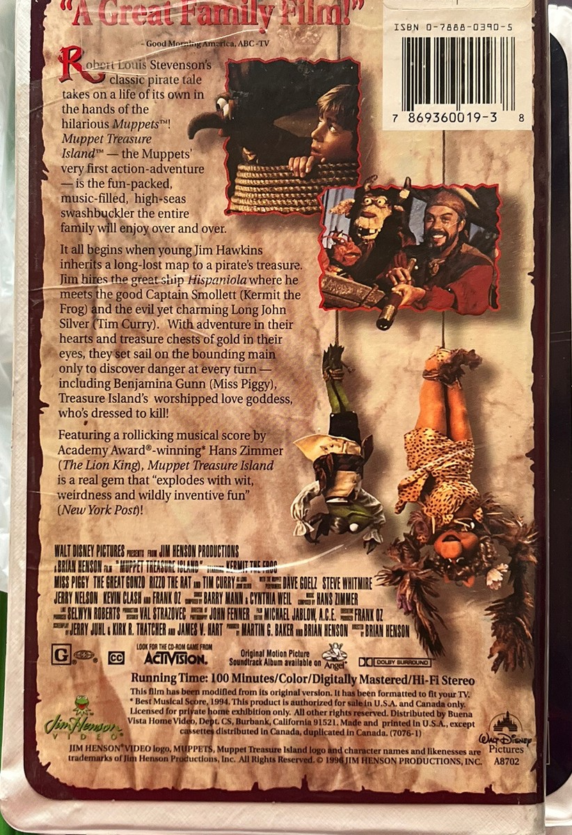 Muppet Treasure Island (VHS, 1996) Clam Shell Case FREE SHIPPING