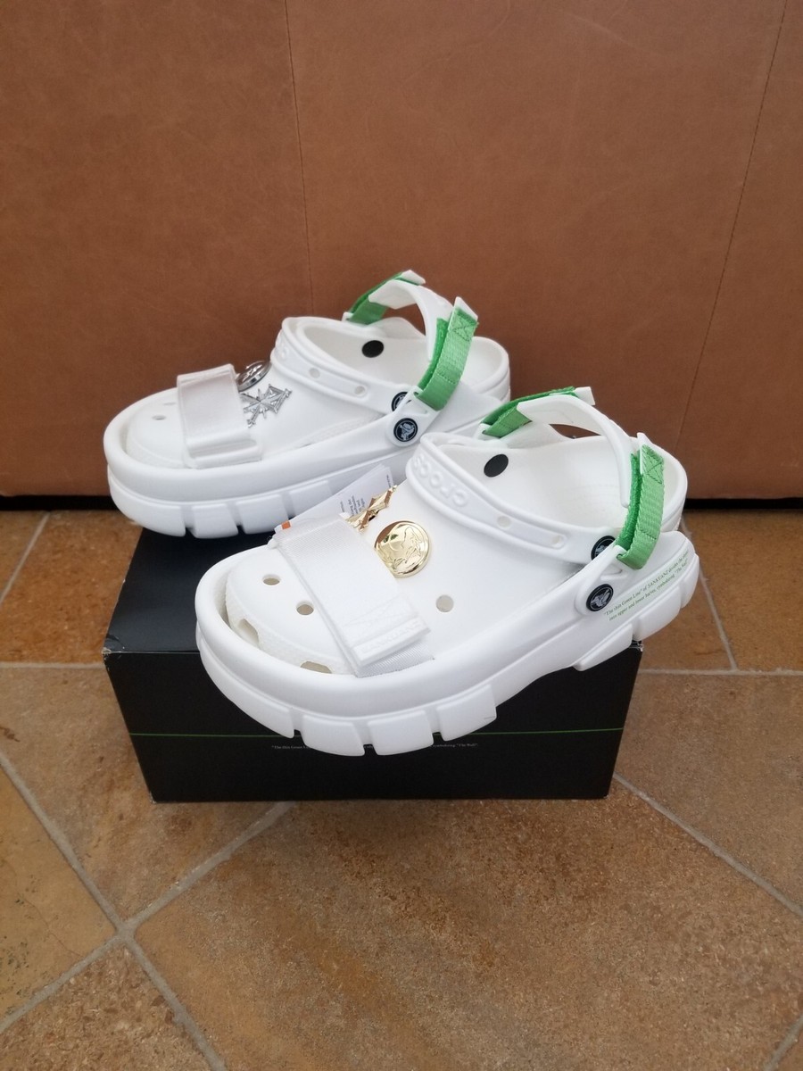 Crocs Classic Clog x Sankuanz White Lime Green Black US Size 7 Men