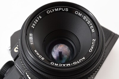 Exc+5] Olympus OM-1 MD SLR Film Camera W/50mm F3.5 Macro Lens Kit