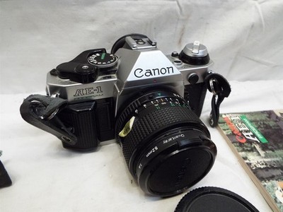 Canon AE-1 Program 35mm SLR Film Camera Body w/FD 24mm f/ 2.8 Lens