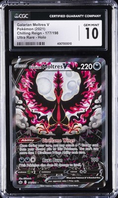 2021 #177 FULL ART/GALARIAN MOLTRES V CGC 10 GEM MINT | eBay