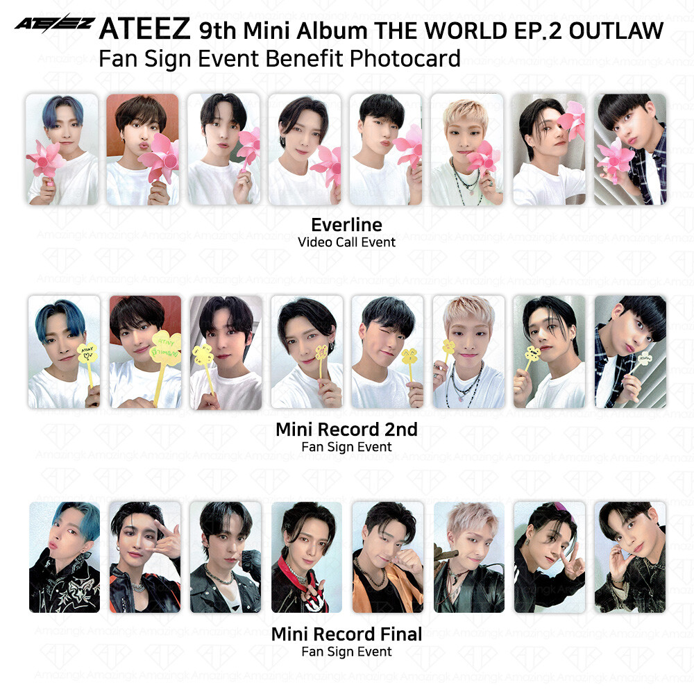 ATEEZ THE WORLD EP.2 OUTLAW Fan Sign Event Benefit Photocard