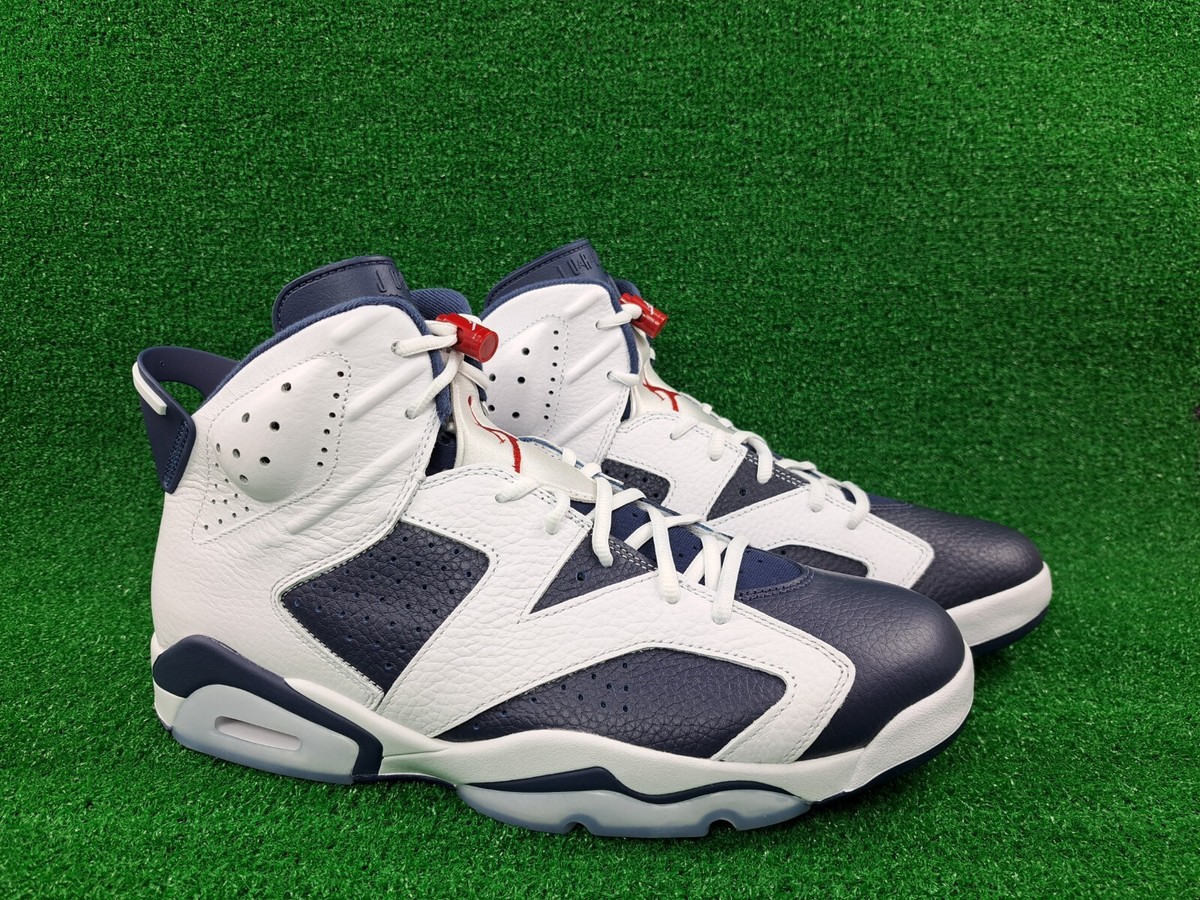 Air Jordan 6 Retro Olympic 2024 White Navy Blue CT8529-164 Men's